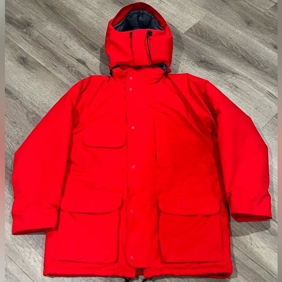 Men’s Medium Red Eddie Bauer Goose Down Made in Canada Artic Winter Parka Jacket - Picture 4 of 10
